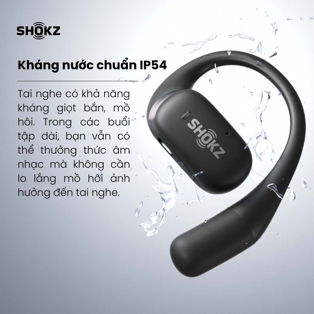 Tai nghe không nhét tai Bluetooth True Wireless Earbuds Shokz OpenFit - Màu đen - Thế Hệ Mới Nhất - Hàng Chính Hãng