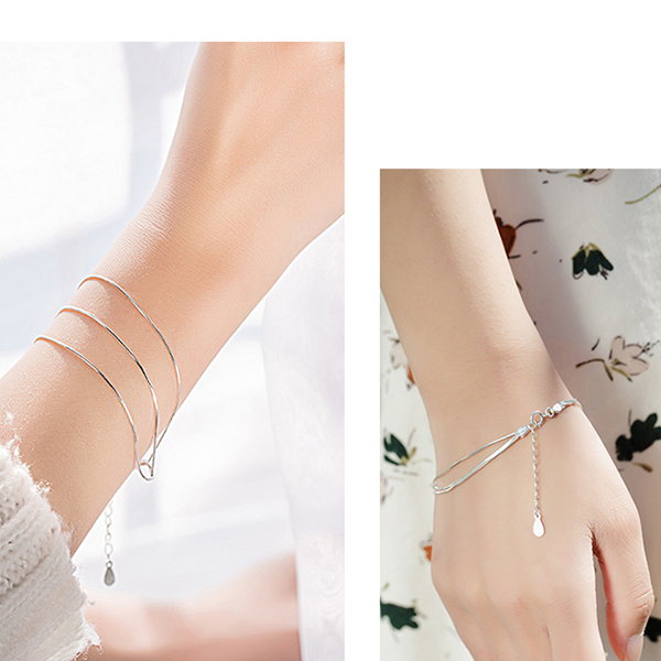 Lắc Tay S925 3 Dây Kiểu Mì Tròn BTJ024