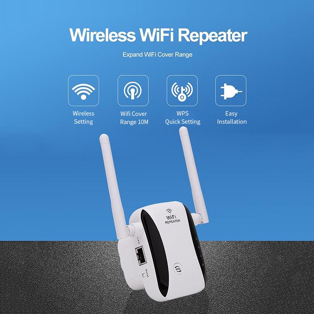 Bộ khuếch đại tín hiệu WiFi 300M với ăng-ten kép cho văn phòng tại nhà