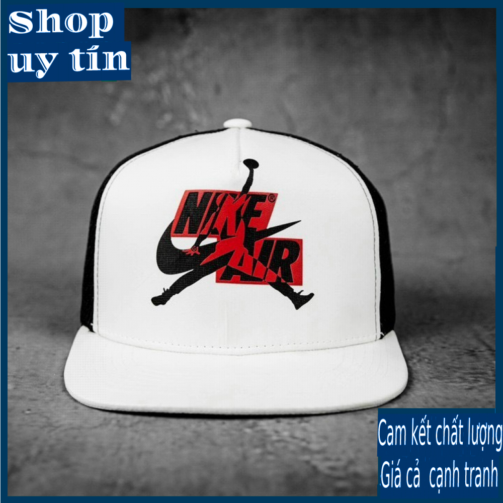 Freeship - MŨ NÓN KẾT LƯỠI TRAI SNAPBACK AIR TRẮNG PHỐI LƯỚI THỜI TRANG NAM NỮ CAO CẤP