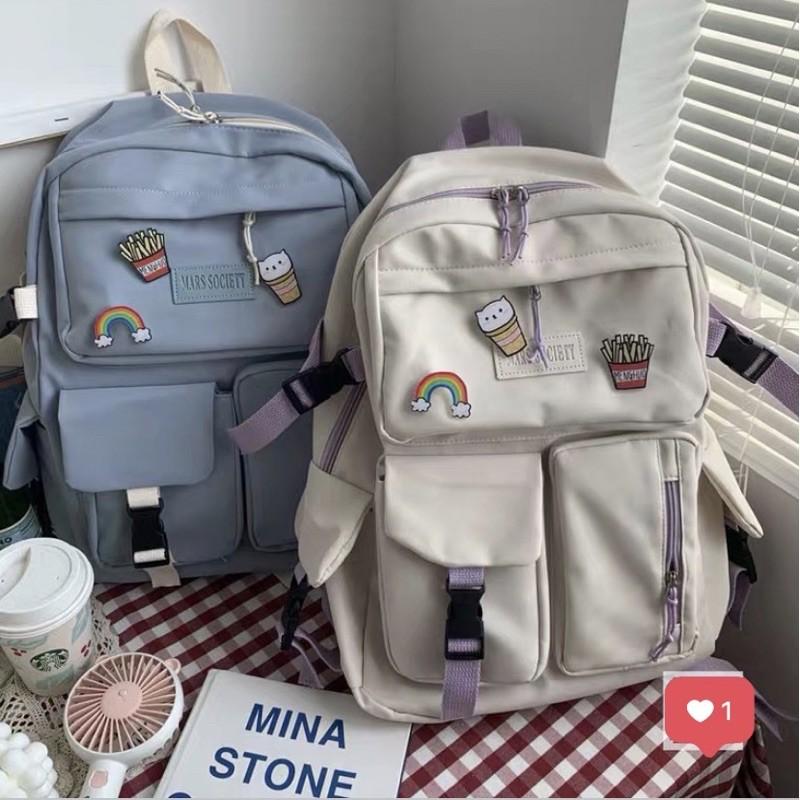 Balo đi học Mars Society chất dù đẹp ️ Tặng kèm sticker ️- CÓ SẴN