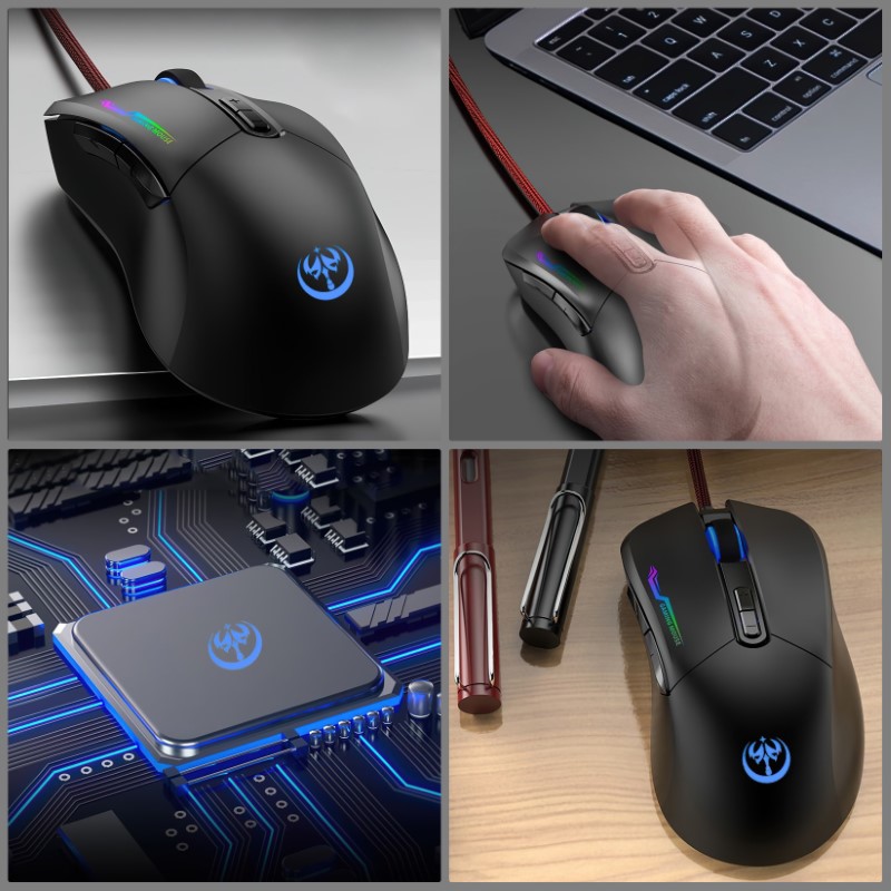 Chuột LED RGB 3200 DPI Gaming Mouse G90 Macro cho máy tính Laptop hàng nhập khẩu