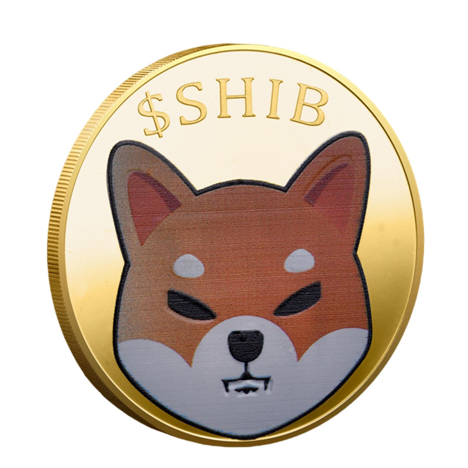 Gold Dogecoin Commemorative Coin 2021 Doge Coin New Collectors Iron Plated Coin with Protective Case for Friend Gift 40mm Dia