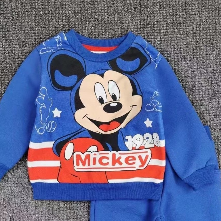 Bộ nỉ bông cho bé trai hình Mickey, Đồ bộ bé trai 2-6 tuổi