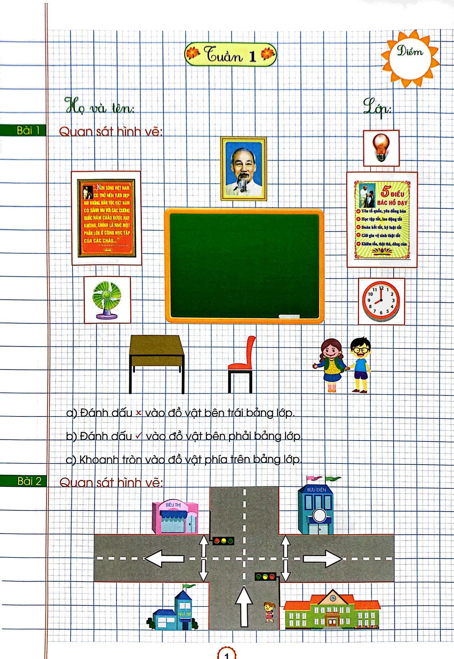 Phiếu Bài Tập Cuối Tuần - Môn Toán Lớp 1 (Biên Soạn Theo SGK Mới)