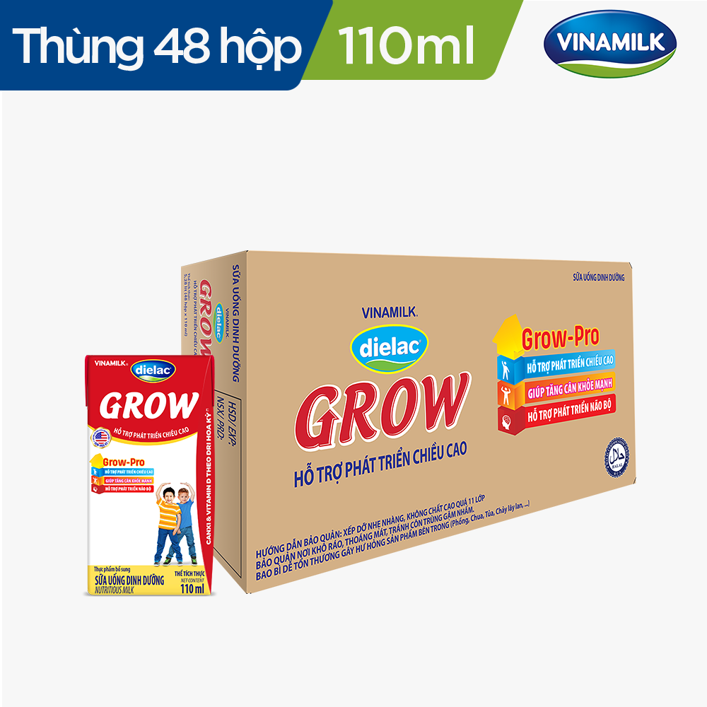 Thùng 48 Hộp Sữa Bột Pha Sẵn Vinamilk Dielac Grow 110ml