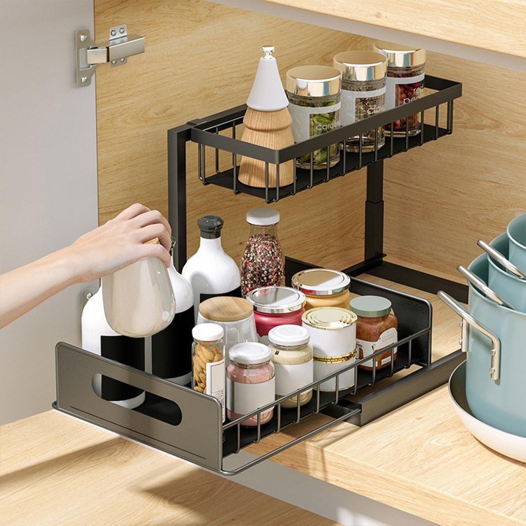 Slide Out Storage Shelves Under Shelf Drawer Pantry Storage for Anti Rust