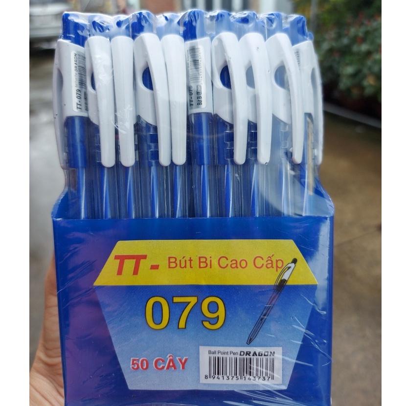 Hộp 50 Cây bút bi cao cấp mực xanh ngòi 0.7mm TT-079 DRAGON