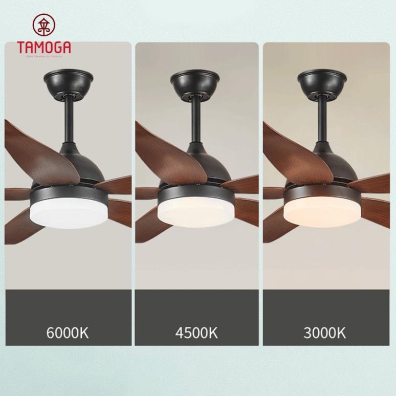 Đèn trần phòng khách 5 cánh gỗ