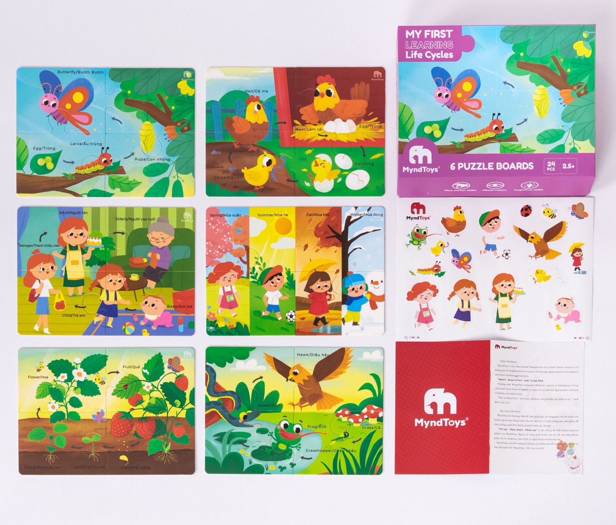 Đồ chơi Giáo dục MyndToys Xếp hình puzzle thông minh My First Learning – Life Cycles cho bé từ 2.5 tuổi