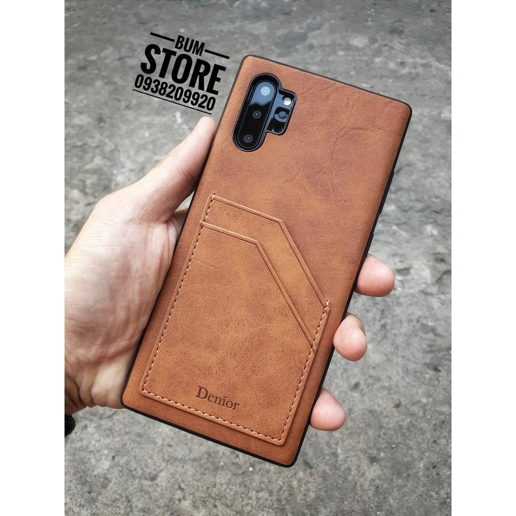 Ốp lưng da cao cấp cho Samsung Galaxy Note 10 / Note 10 Plus / S10 Plus / Note 9 / S10 5G Có Ngăn Bỏ Thẻ ATM