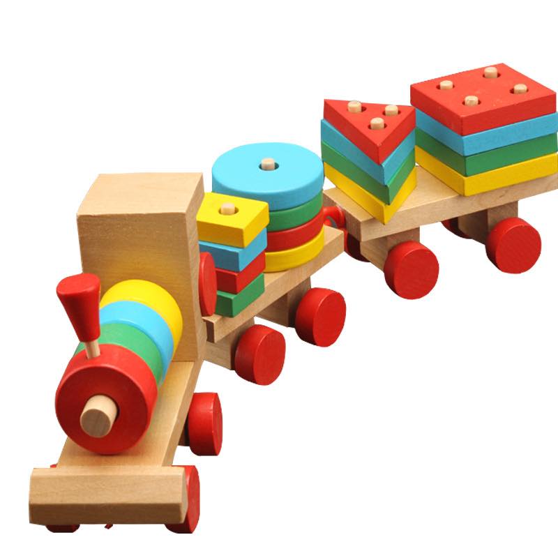 Đồ chơi đoàn tàu hình học bằng gỗ Mykids - đồ chơi trí tuệ