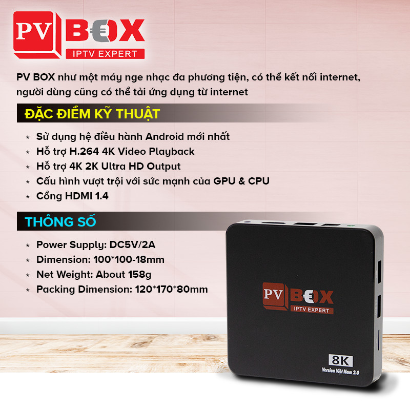 Đầu Android SmartBox Tivibox ROM 8G - Xem Các Kênh Truyền Hình Trong &amp; Ngoài Nước, Đầy Đủ Youtube, Đọc Báo, Nghe Nhạc Cùng Muôn Vàn Ứng Dụng Vip Vô Cùng Đặc Sắc - Hàng Chính Hãng