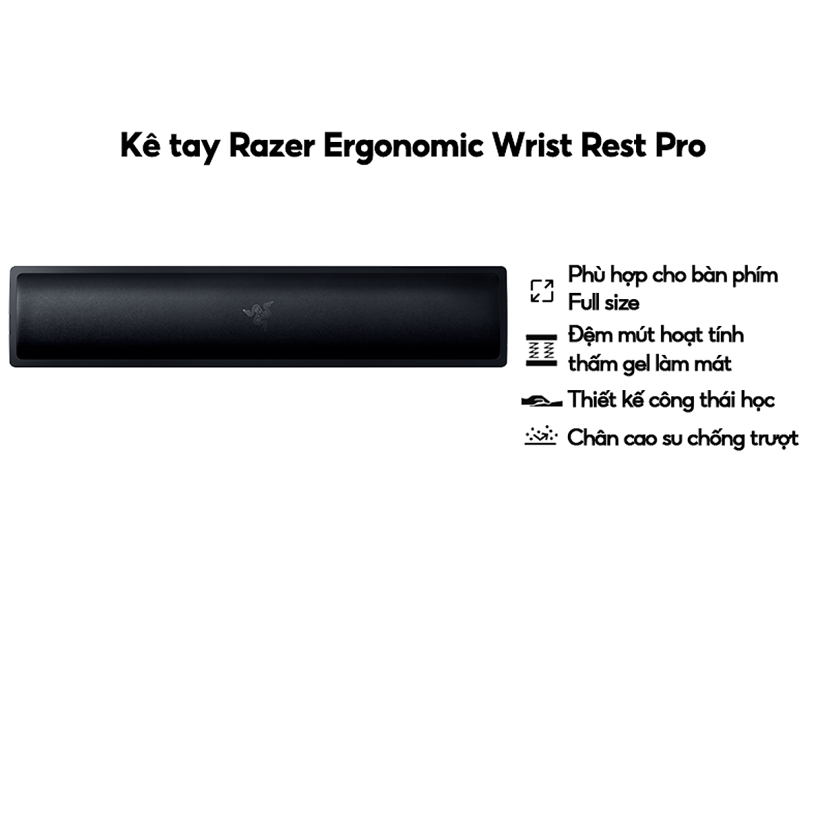 Tấm kê tay bàn phím Razer Ergonomic Wrist Rest Pro For Full-sized Keyboard_Mới, hàng chính hãng