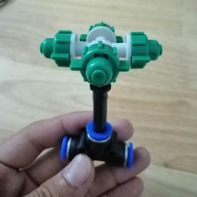 10 Bộ béc phun sương 4 hướng kèm kết nối nhanh 8mm.