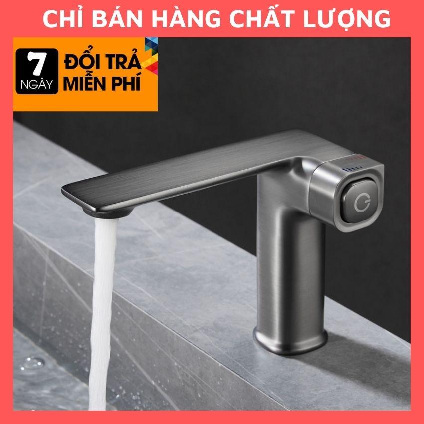 Vòi lavabo GRÜNDER ổn định nhiệt độ màu ghi xám trang nhã cao cấp