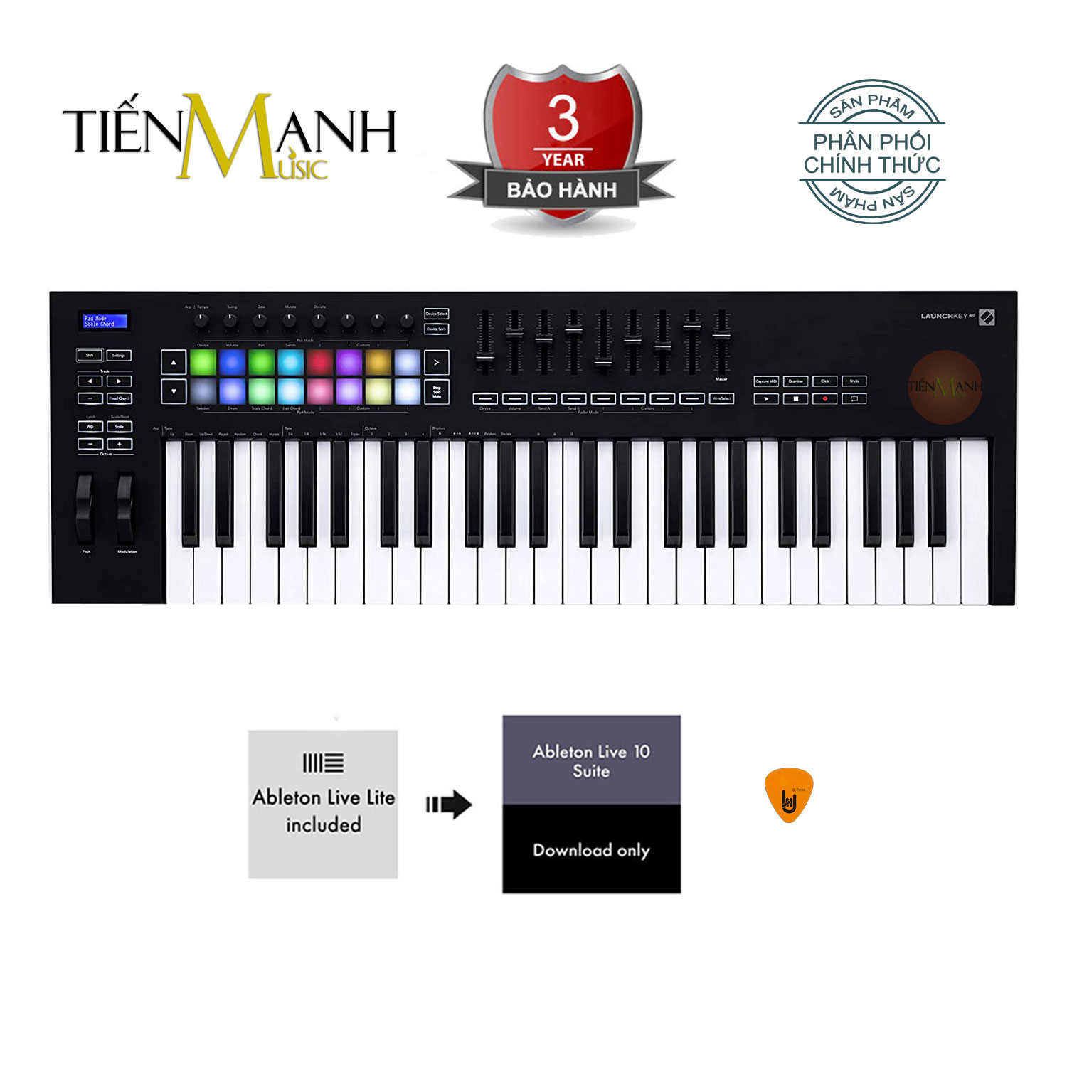 Novation Launchkey 49 MK3 Bàn phím sáng tác - Sản xuất âm nhạc Producer Keyboard Controller for Ableton Live - Kèm Móng Gẩy DreamMaker