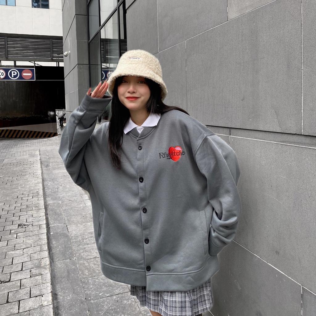 Áo khoác nỉ Cardigan Rhastelie nhiều màu form rộng - Made by Fiin