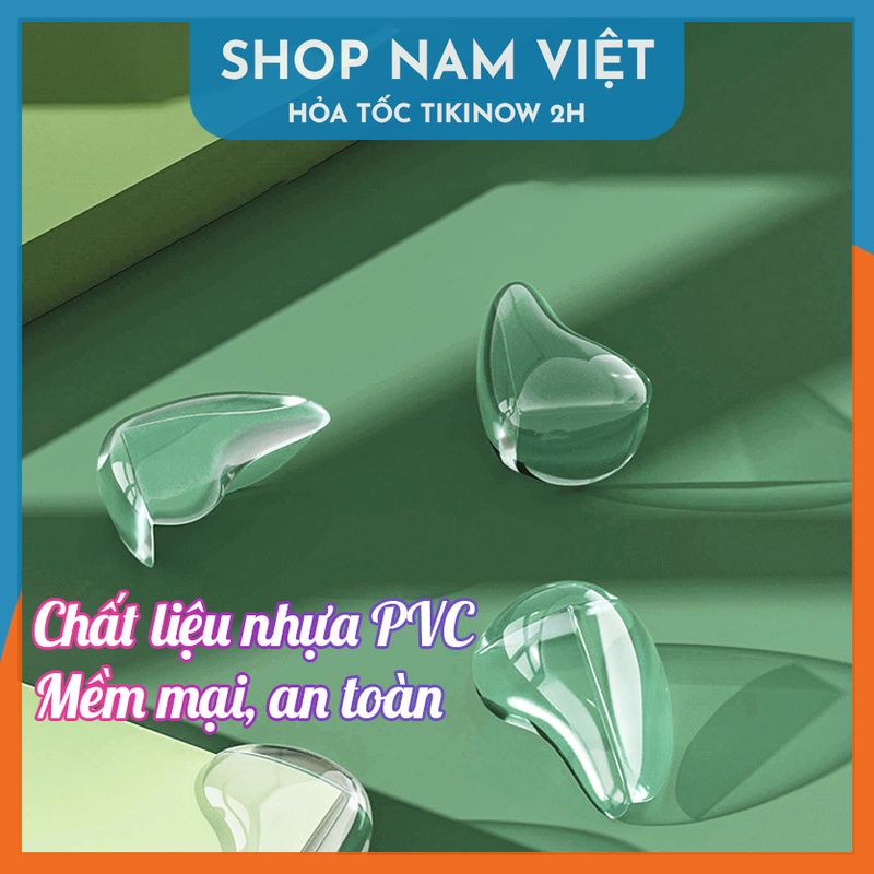 Set 5 Bịt Góc Bàn Ghế Silicon Trong Suốt (Kèm Keo 2 Mặt) - Bo Góc Chống Va Chạm An Toàn Cho Trẻ Em