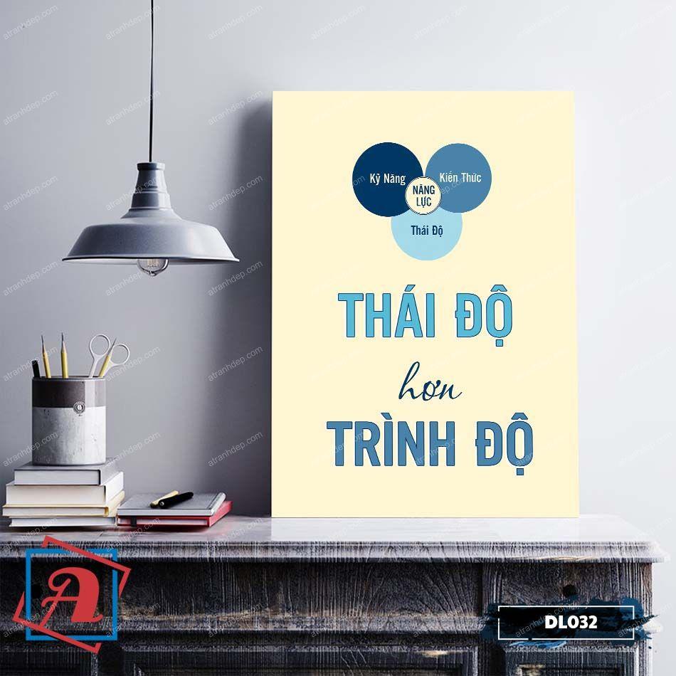 Tranh động lực trang trí văn phòng làm việc - Thái độ hơn trình độ - DL032