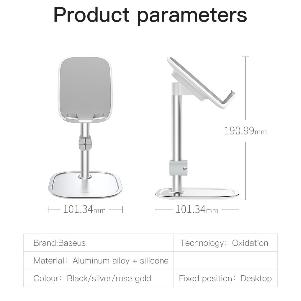 Giá đỡ đa năng 2 in 1 Baseus Metal Table Hợp kim nhôm nguyên khối cho điện thoại máy tính bảng - Hàng chính hãng