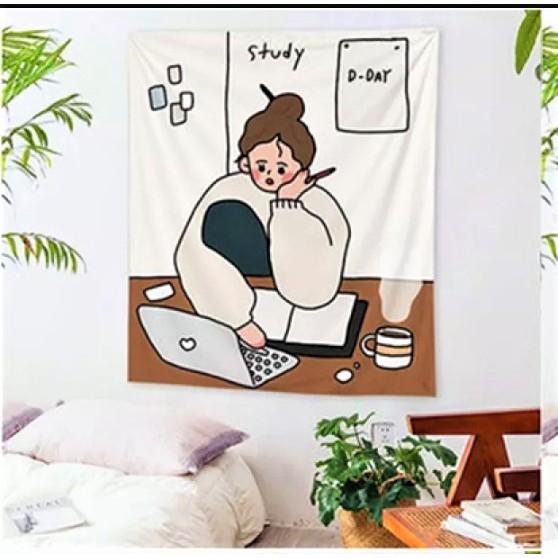 Tấm Thảm Treo Tường, Decor phong ngủ, size150x130cm, vải treo tường phòng ngủ