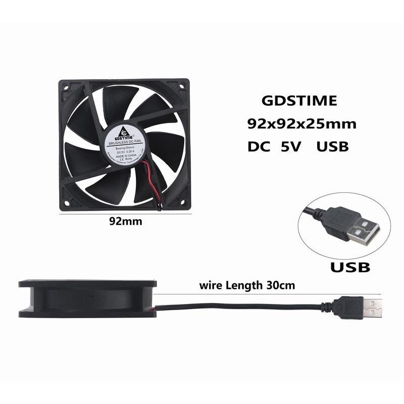1 Pieces Gdstime 1V USB Connector 91x91x11mm 9cm Brushless DC CPU Computer Case Cooling Cooler Fan 91mm x 11mm 90mm 9111s