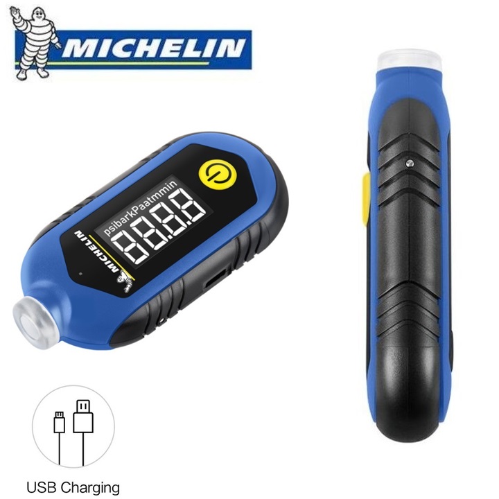 Đồng hồ đo áp suất lốp điện tử, tích hợp cổng sạc USB Michelin M2210 - Hàng Nhập Khẩu