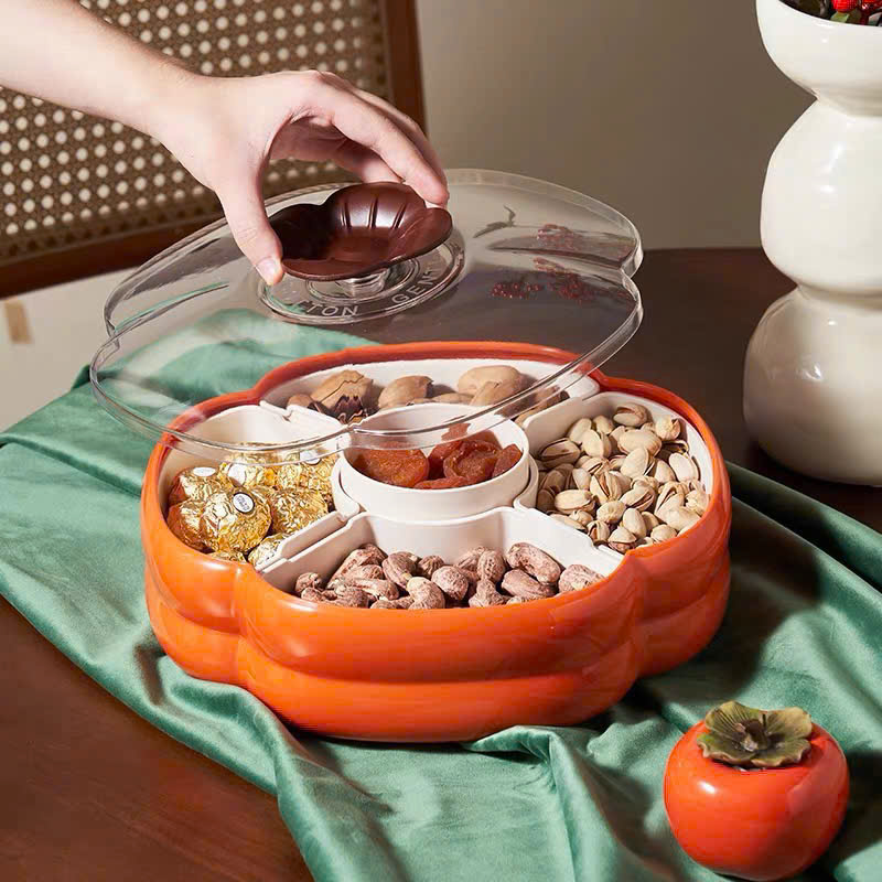 Khay Đựng Mứt Tết 5 Ngăn Hình Quả Hồng – Khay Bánh Kẹo, Hạt, Trái Cây, Mang Ý Nghĩa No Đủ – Trang Trí Tết Sang Đẹp - HÀNG CHÍNH HÃNG MINIIN