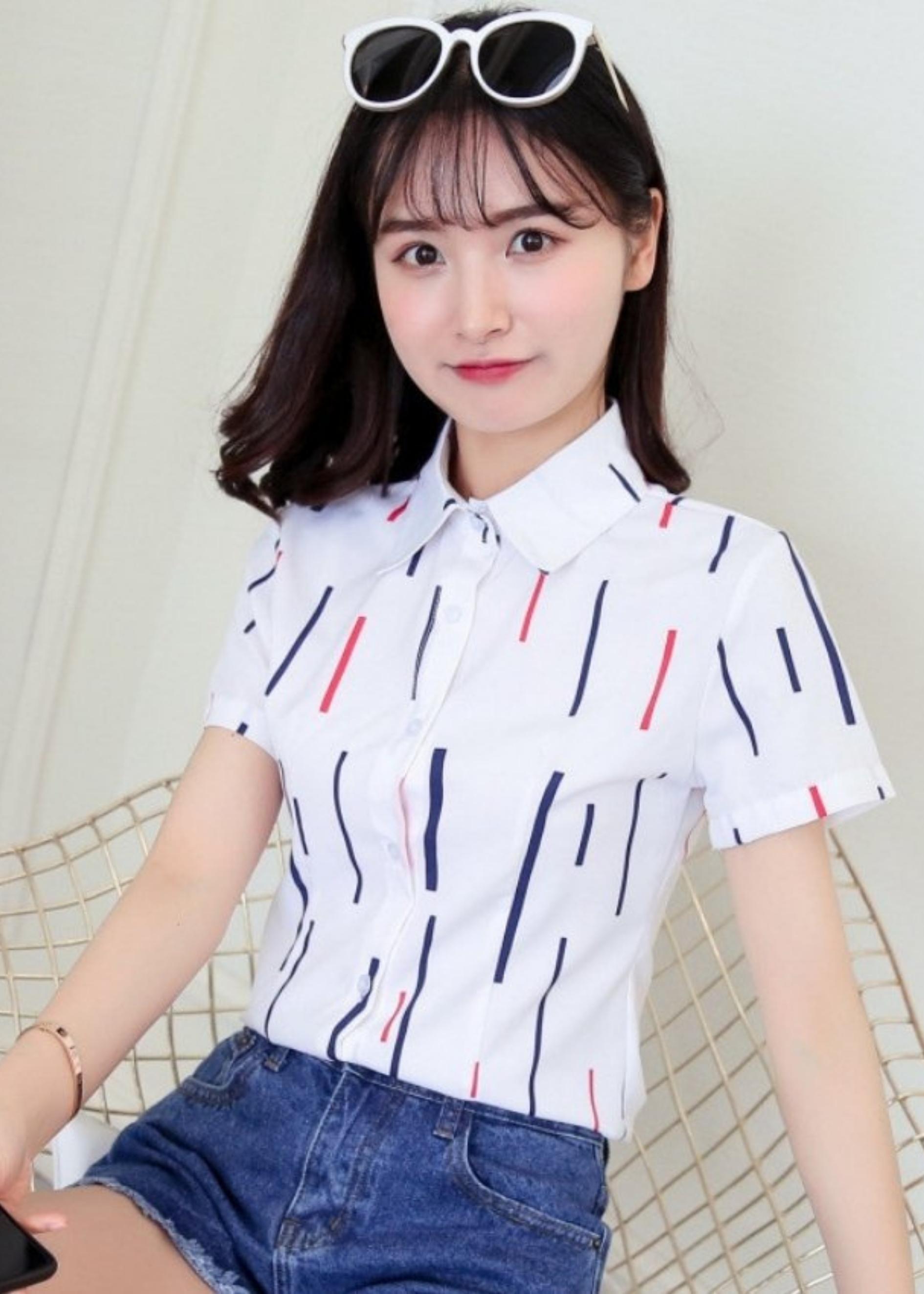 Áo Sơ Mi Nữ Ngắn Tay Họa Tiết Sọc Khúc Mã R384 Thời Trang PONIVA Phong Cách Hàn Quốc Thiết Kế Nữ Tính Trẻ Trung Năng Động