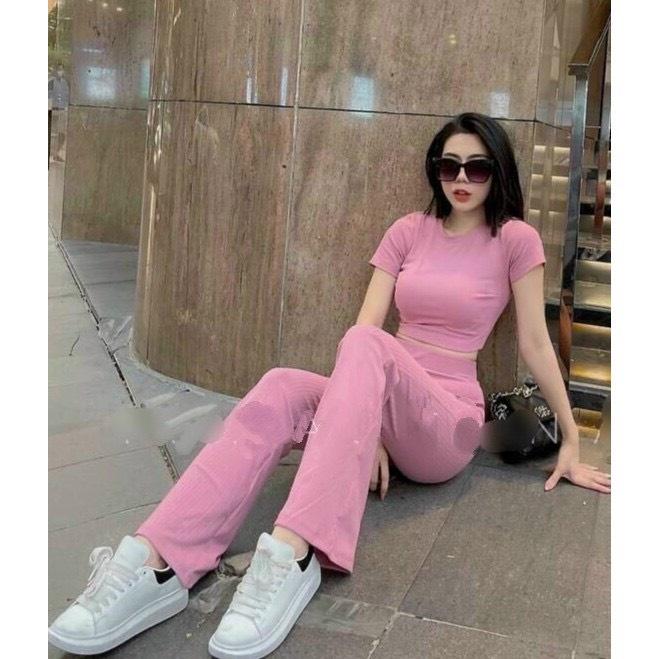Quần ống loe cạp cao dài 100cm hack chân tôn dáng màu đen nâu kem thời trang Banamo Fashion 451