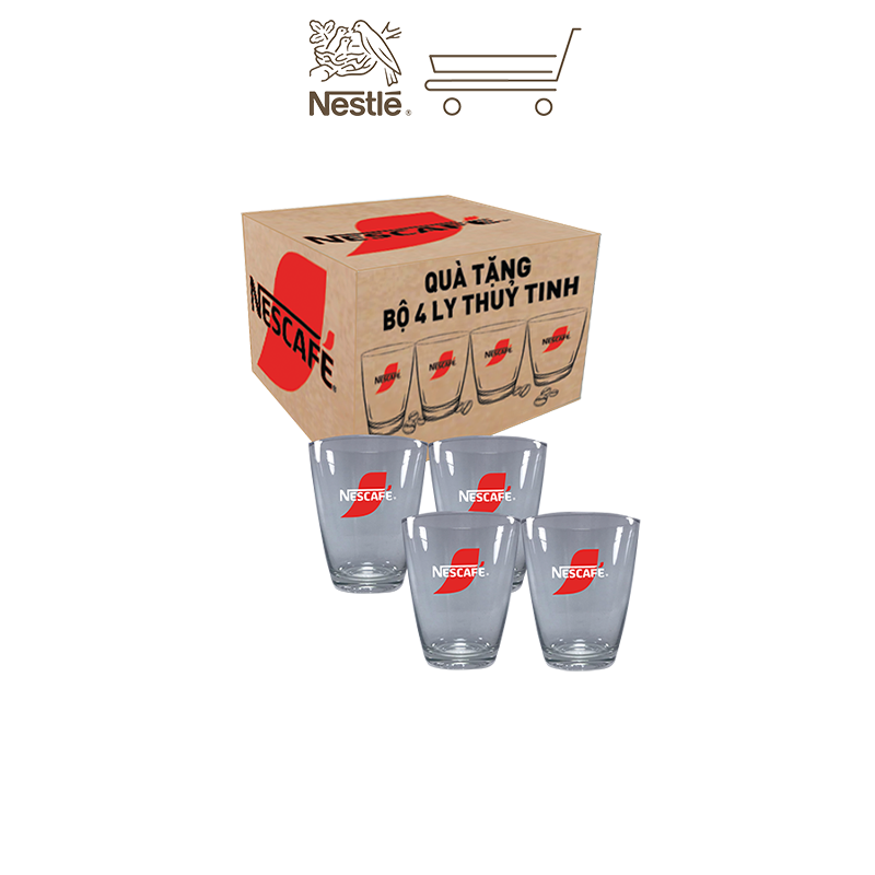 [Tặng Bộ 4 ly thủy tinh Nescafe] Combo 4 Hộp NESCAFE 3IN1 Công thức cải tiến - VỊ RANG ĐẬM Hộp 20 gói