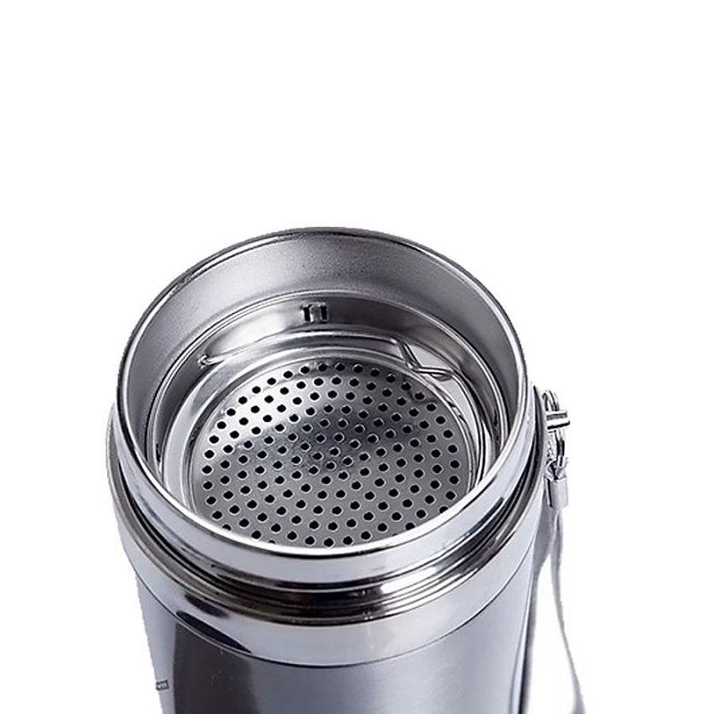 Bình Giữ Nhiệt Inox 1000ml Dày Giữ Nhiệt Tốt Có Lưới Lọc Và Dây Treo