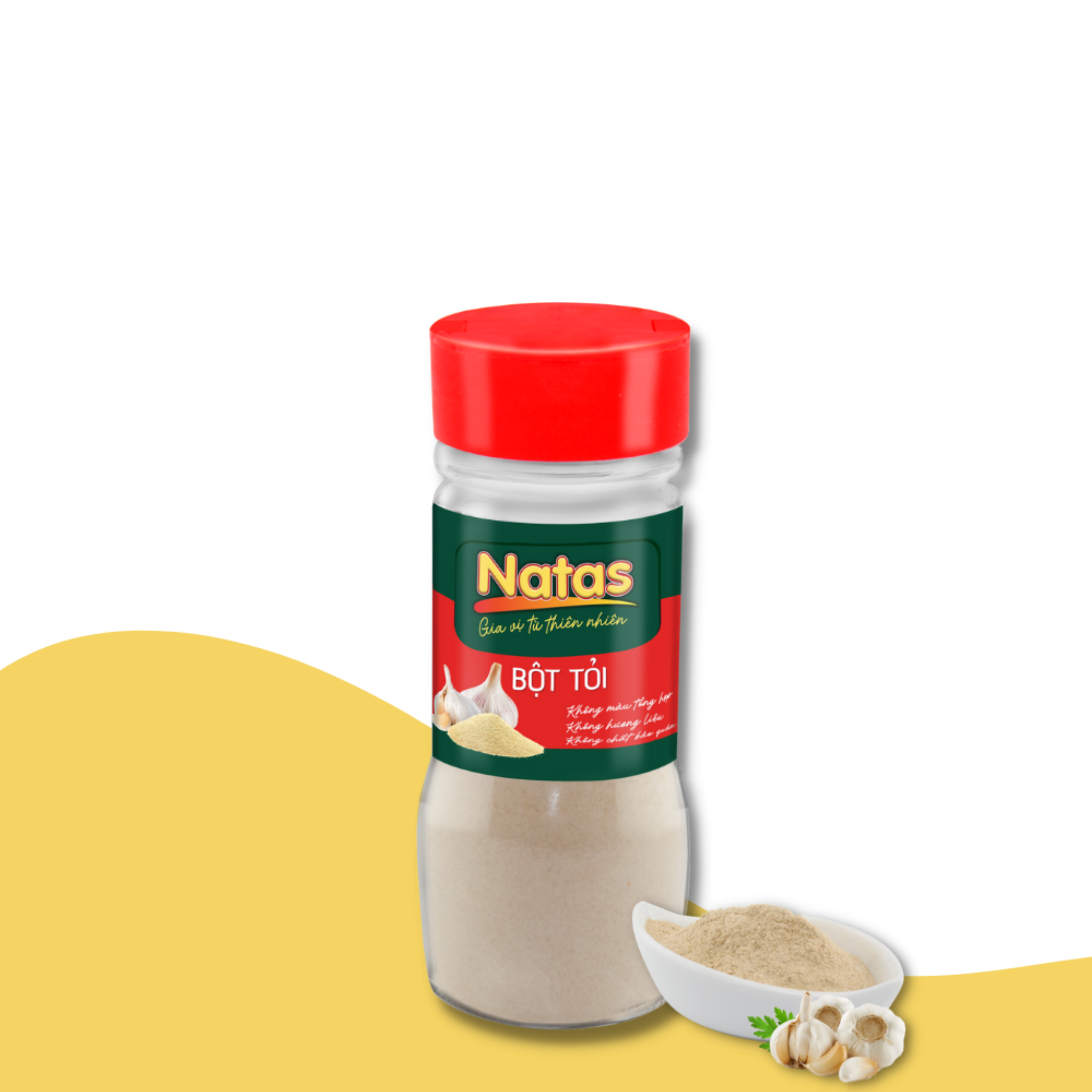 Bột Tỏi Natas Hũ 65g-Bột Gia Vị Tiện Dụng