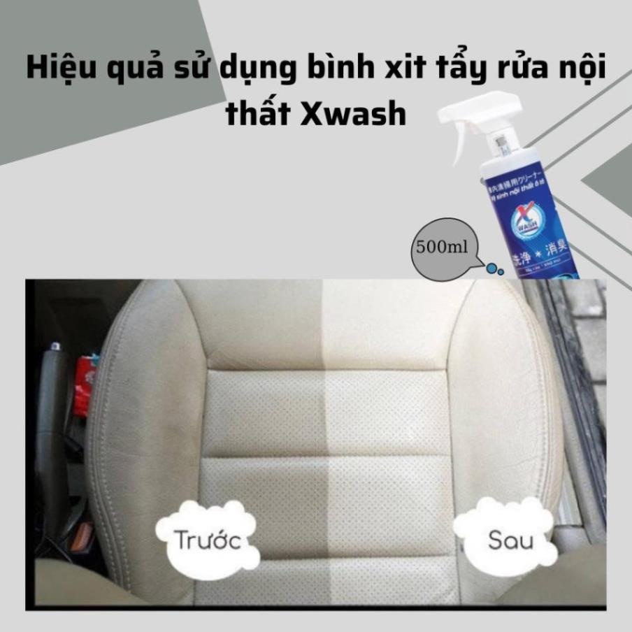 XWASH Xịt Vệ Sinh Xe Ô Tô Dung Dịch Vệ Sinh Nội Thất Xe Hơi Làm Sạch Ghế Da Trần Nỉ Khử Mùi Diệt Khuẩn Ô Tô