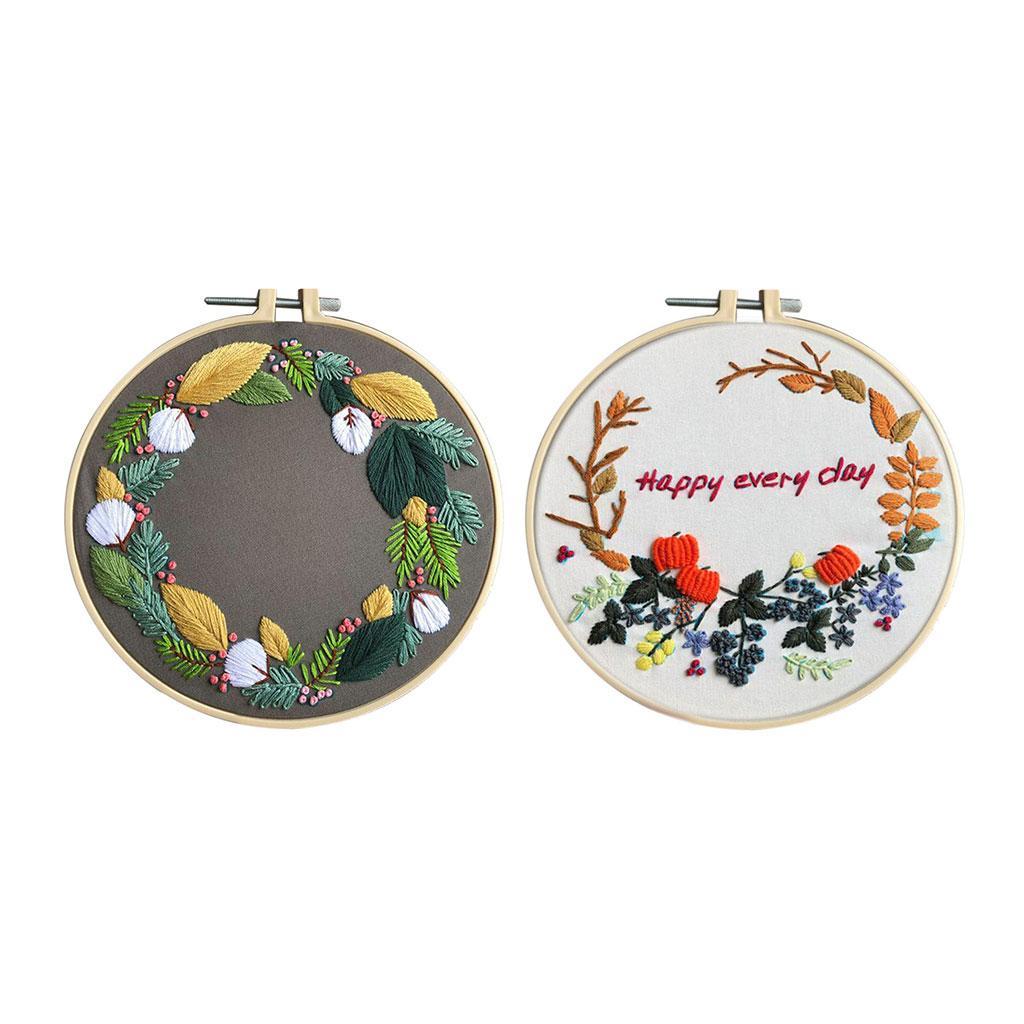 Flower Embroidery Starter Kit with Operating Instructions and Cross Stitch Tool Kits for Adults and Kids Beginners