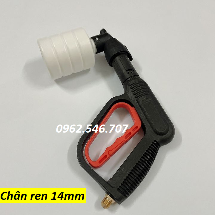 Combo Bộ súng rửa xe áp lực cao và bình xịt tạo bọt tuyết cho máy rửa xe áp lực cao ren ngoài 14mm hoặc 22mm