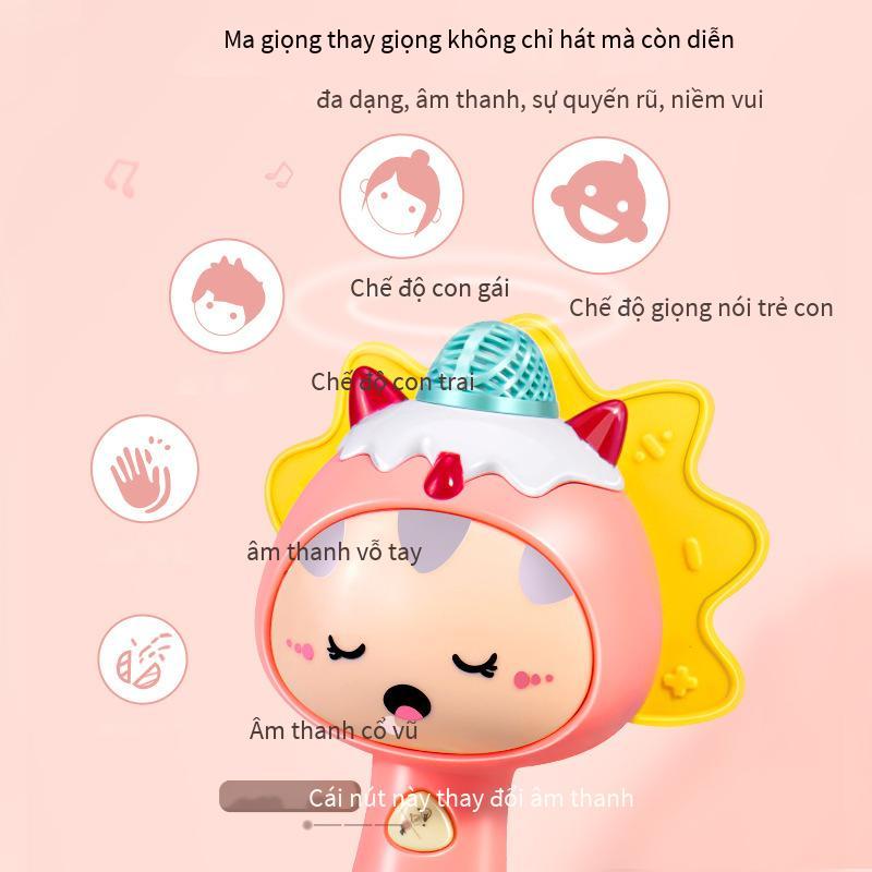 Giá thấp nhất trẻ em micro nhỏ đồ chơi bé hát máy micro không dây nhạc karaoke âm thanh tích hợp cô gái quà tặng