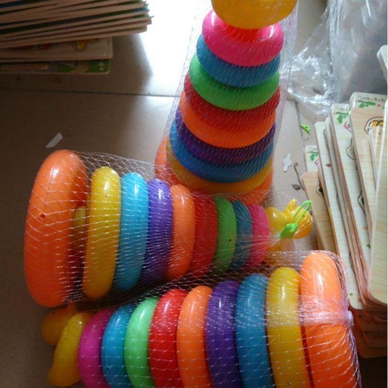 Tháp vịt xếp chồng nhiều vòng tròn 2 size, đồ chơi cho bé