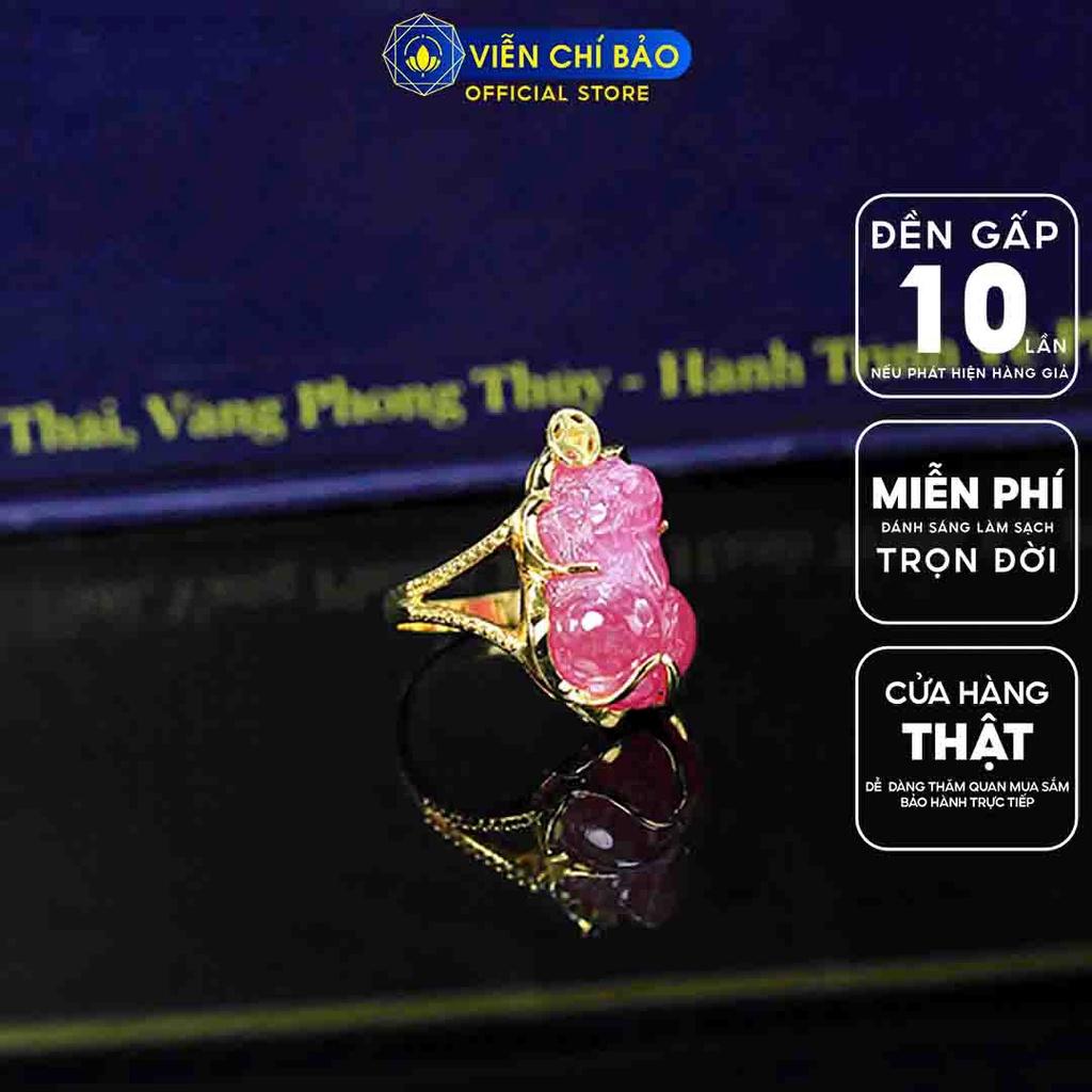 Nhẫn bạc nữ Tỳ Hưu đá Ruby chất liệu bạc S925 thời trang phụ kiện trang sức nữ Viễn Chí Bảo N600026