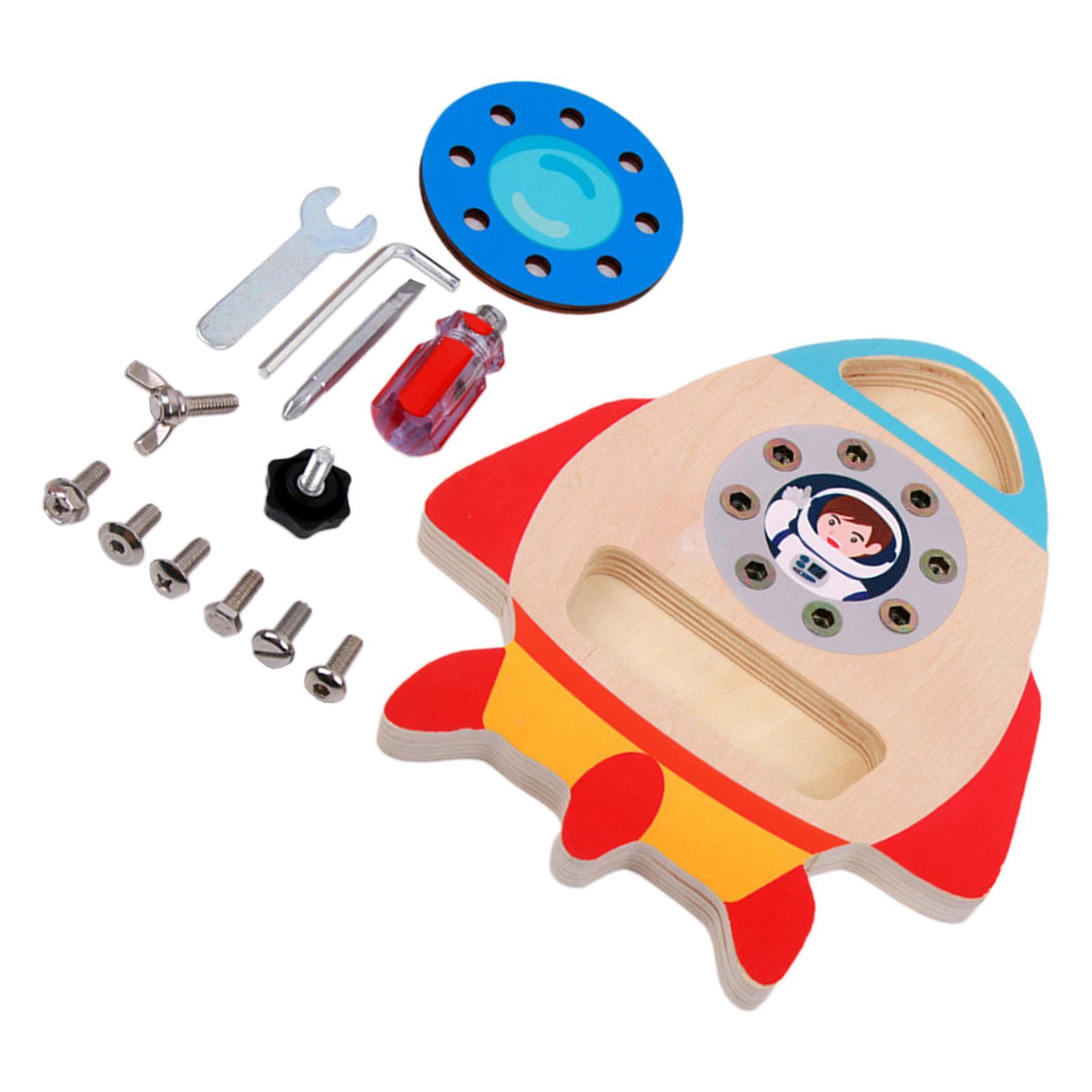 Rocket Shaped Screwdriver Board Set Develop Fine Motor Skills for Children