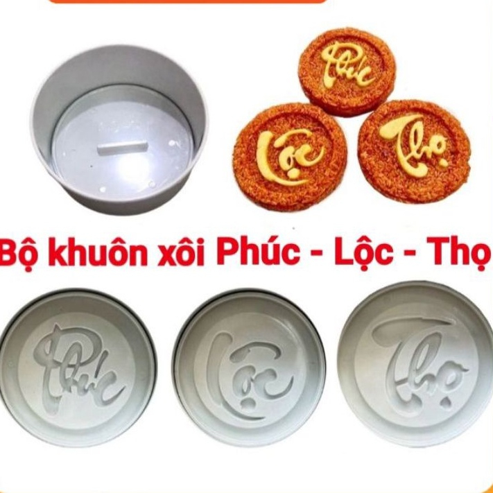 Khuôn Xôi Chữ Đẹp Phúc Lọc Thọ Nhựa Cứng Chịu Nhiệt Cao Cấp 5 Chi Tiết