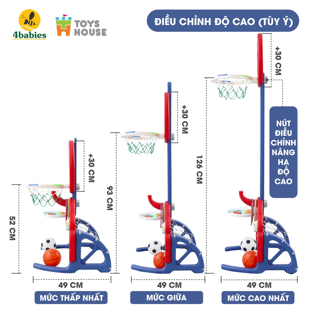 Bộ đồ chơi thể thao đa năng cho bé: Bóng đá, ném vòng, bóng rổ, Golf Toys House WM19046