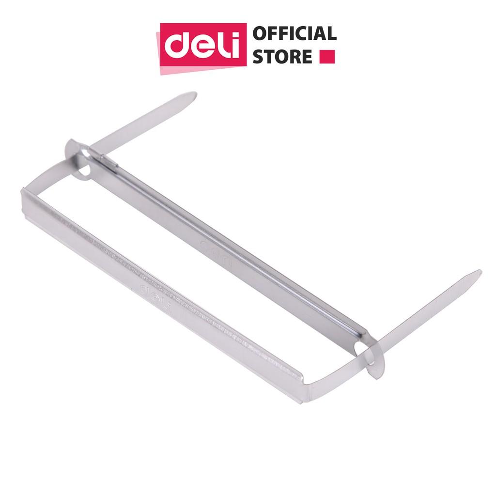 Nẹp tài liệu Chân dài 80mm Deli - 50 cái/hộp - E5549