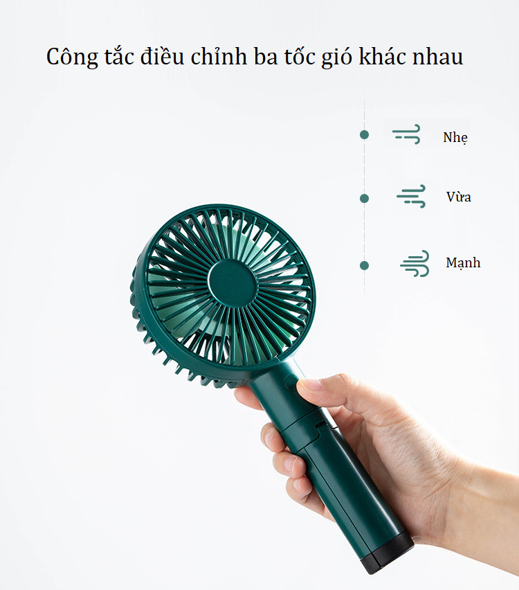 Quạt mini cầm tay kiêm để bàn PY-FS-007 ( RẤT PHÙ HỢP DÙNG Ở BÀN LÀM VIỆC, BÀN HỌC, TRẺ NHỎ ) - HÀNG NHẬP KHẨU