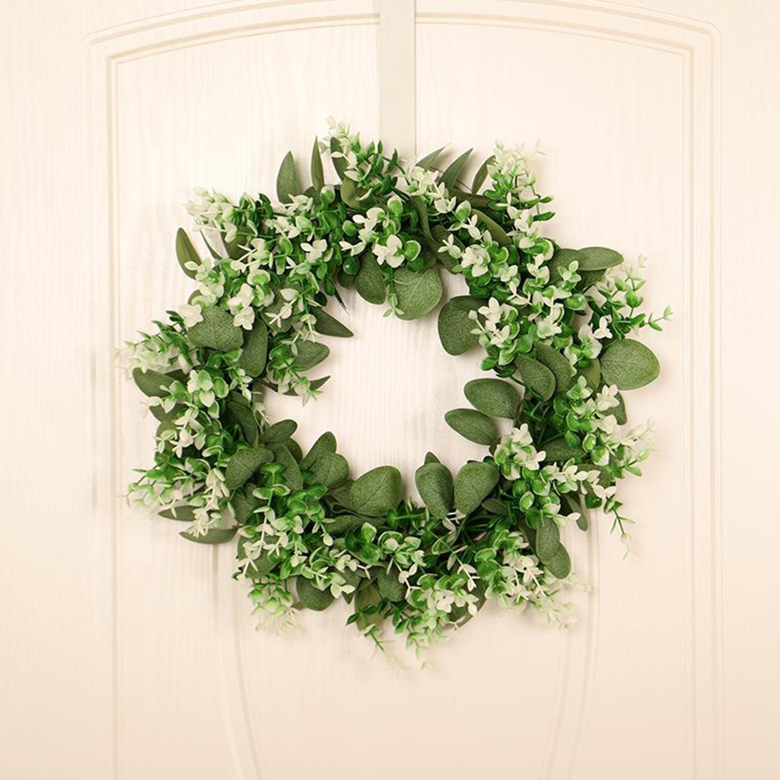 Artificial Plants Wreath Green Leaves Wreath Front Door Style 1