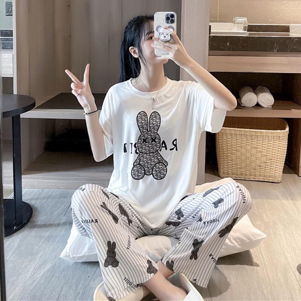 Đồ bộ nữ mặc nhà mùa hè họa tiết in hình dễ thương, chất liệu mỏng mát mẫu đa dạng Đồ bộ mặc ở nhà cho nữ, Đồ bộ ngủ thun dành cho nữ