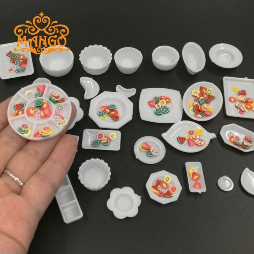Bộ full set bát đĩa phụ kiện đồ đựng thức ăn tỉ lệ 1/12