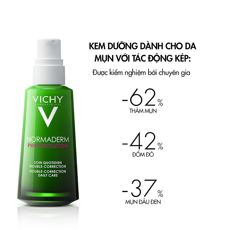 Kem dưỡng dạng gel sữa cho da mụn với tác động kép Vichy Normaderm Phytosolution Double-Correction Daily Care 50ml