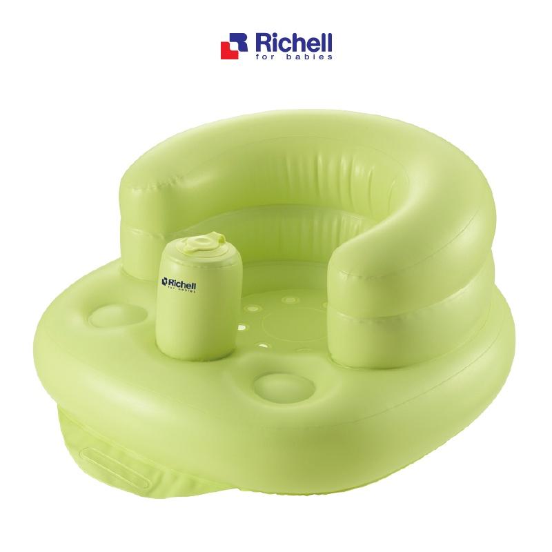 Ghế hơi tập ngồi Richell Nhật Bản cho bé từ 7 tháng tuổi không cần dụng cụ bơm | Baby